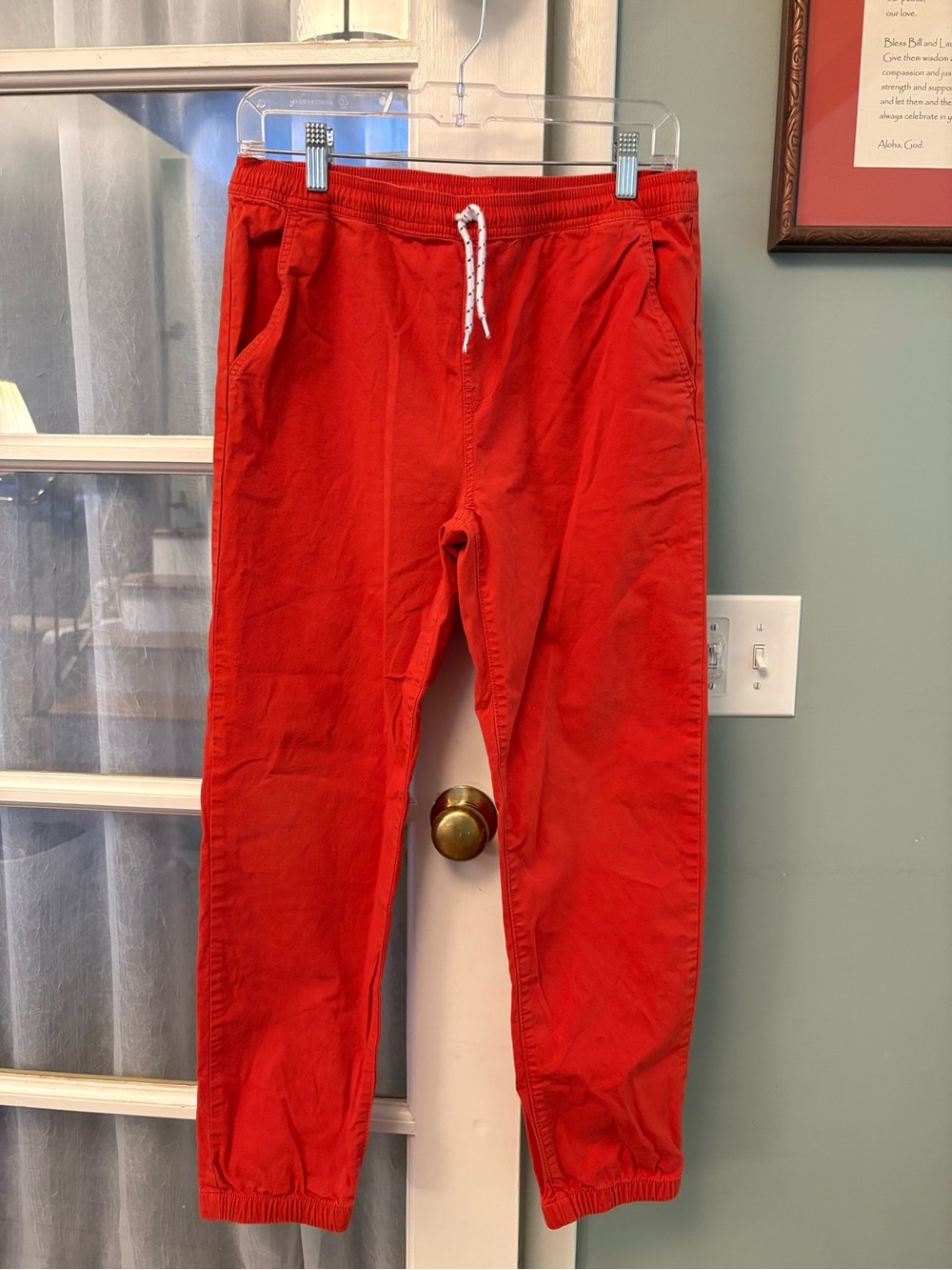 14 Husky Lands' End Orange Kids Jogger Pants with Drawstring 14H - 16H